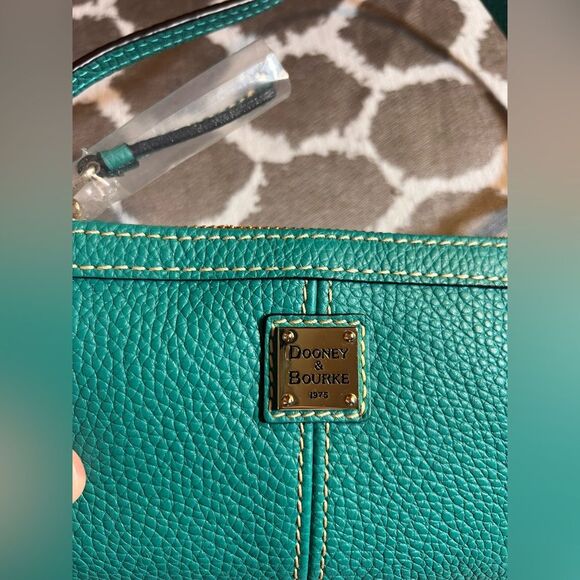 Dooney & Bourke NWT Turquoise Leather Mini Shoulder or Wristlet Bag summer fun - Picture 2 of 15